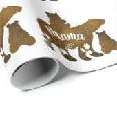 Mama Beer Met 2 Cubs Moeder Van Twee Cadeaupapier (Rol Hoek)
