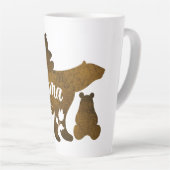 Mama Beer Met 2 Cubs Moeder Van Twee Latte Mok (Rechterhoek)