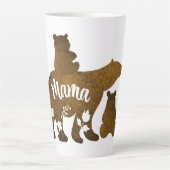 Mama Beer Met 2 Cubs Moeder Van Twee Latte Mok (Voorkant)