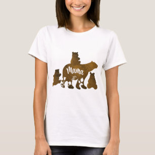 Mama Beer met 3 Baby Beer welpen volgen Mama T-shirt