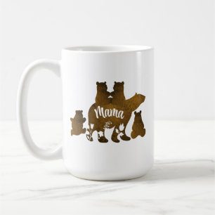 Mama Beer Met 4 Cubs Moeder Van Vier Kinderen Gift Koffiemok