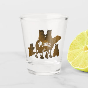 Mama Beer Met 4 Cubs Moeder Van Vier Kinderen Gift Shot Glas