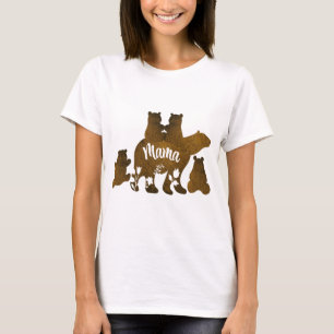 Mama Beer Met 4 Cubs Moeder Van Vier Kinderen Gift T-shirt