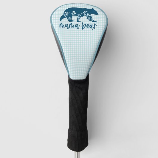 Mama Beer met Bloemen Moederdag Golfheadcover (Voorkant)