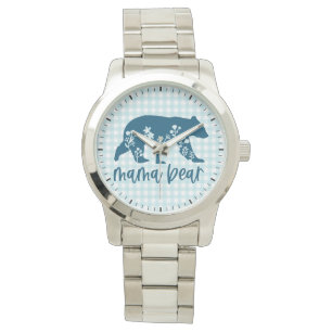 Mama Beer met Bloemen Moederdag Horloge