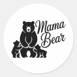 Mama Beer met Welpen Schattige Familie Beer Ronde Sticker