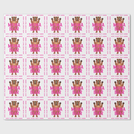 Mama Beer Moederdag of mama's verjaardag Cadeaupapier (Vlak)