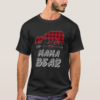 Mama Beer Pajama Red Buffalo Xmas Funny Family Chr T-shirt