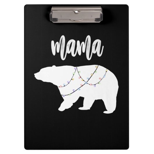 Mama Beer Polar Beer String of Lights Kerstmis Klembord (Voorkant)