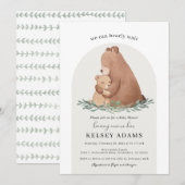 Mama Beer Schattige Baby shower Uitnodiging (Voorkant / Achterkant)