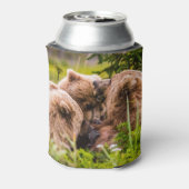 Mama beer verzorgt haar twee cubs, Lake Clark Nati Blikjeskoeler (Blikje Achterkant)