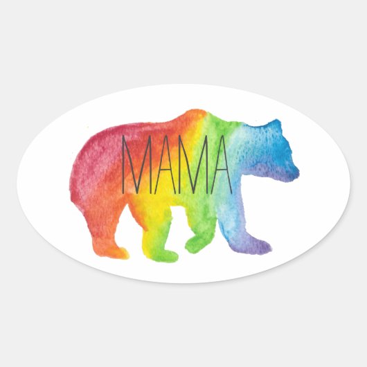 Mama Beer Waterverf Familie Pride Sticker (Voorkant)