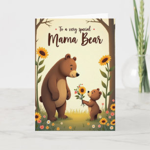 Mama Beer Zonnebloem Liefdeskaart Kaart