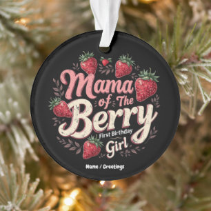 Mama Berry Eerste Verjaardag Strawberry Girl Famil Ornament