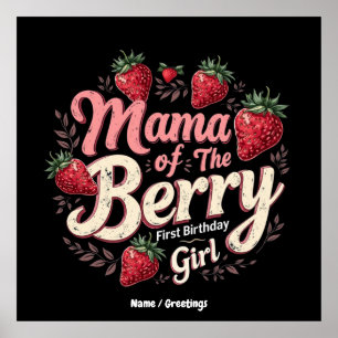 Mama Berry Eerste Verjaardag Strawberry Girl Famil Poster