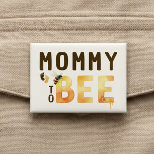 Mama bij Bij Hommelhoningraat Baby Shower Button
