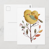 Mama Bird & Chick Whimsical Art Moederdag Briefkaart (Voorkant / Achterkant)