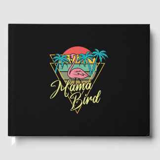 Mama Bird Flamingo Sunset Palm Tree Beach 80's Gastenboek