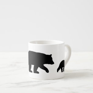 Mama Black Beer met Cubs Silhouettes   Wilde diere Espresso Kop