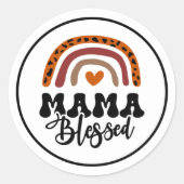 Mama Blessed Ronde Sticker (Voorkant)