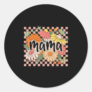 Mama bloemige moederdag wilde bloem meisje vrouwen ronde sticker