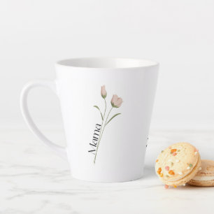 Mama Bloemige Tulp, Moederdag, Verjaardag voor Haa Latte Mok
