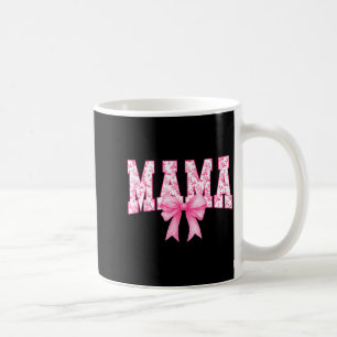 Mama bloemstuk roze waterverf coquette strik koffiemok