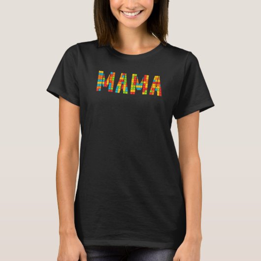 Mama Brick Builder Blokken Master Builder T-shirt (Voorkant)