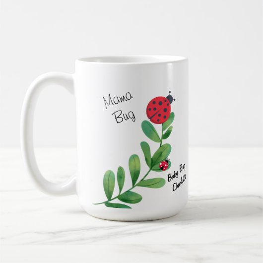 Mama Bug + Baby Bug tasse à café avec plante sur m (Gauche)