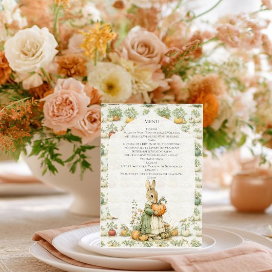 Mama Bunny en pompoen Baby shower Menu