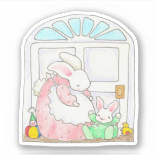 Mama Bunny et Bébé Sticker