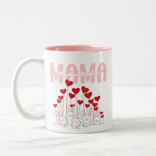 Mama Bunny Love Mug - Coeur mignon Design familial