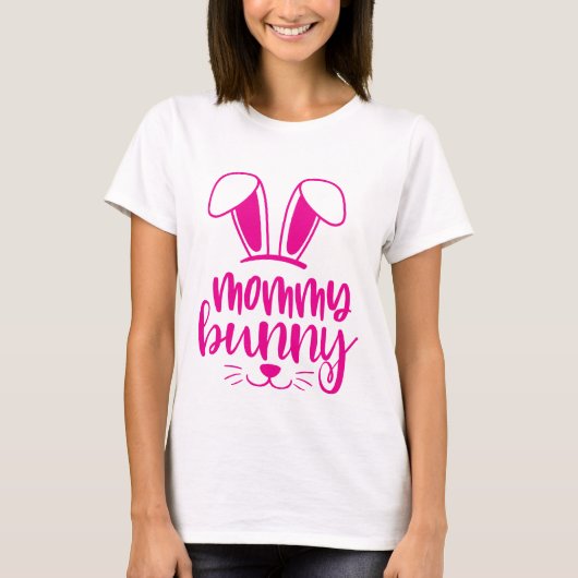 Mama Bunny Pink Easter T-shirt (Voorkant)