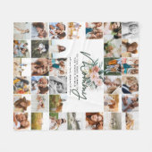 Mama cadeau multi foto mooi bloemen fleece deken (Voorkant (Horizontaal))