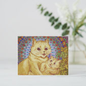 Mama Cat & Kitten (Louis Wain) Briefkaart (Staand voorkant)