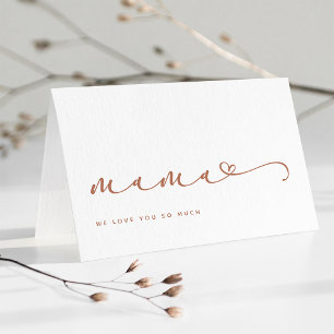 Mama   Chic Boho Script en hart met foto Kaart
