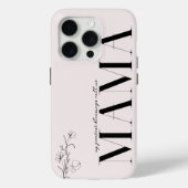 mama | Chique Boho Lettering & Bloemen Case-Mate iPhone Case (Achterkant)