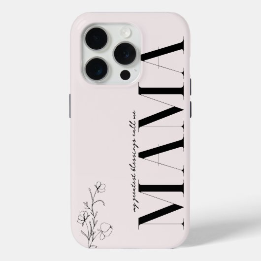 mama | Chique Boho Lettering & Bloemen Case-Mate iPhone Case (Achterkant)