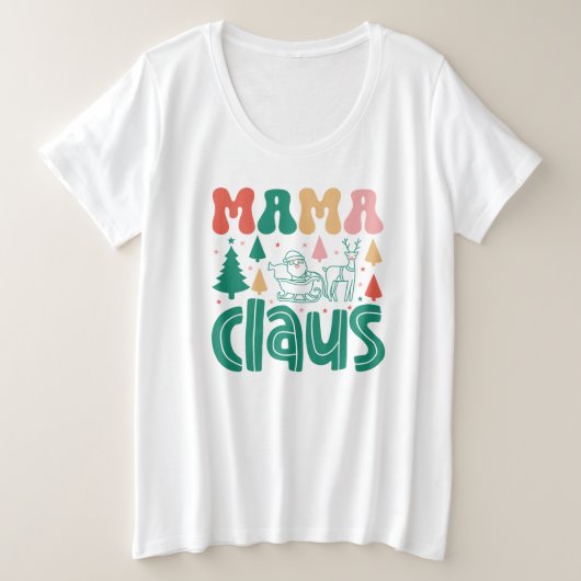 Mama Claus Christmas Design-60097 Grote Maat T-shirt (Design voorkant)