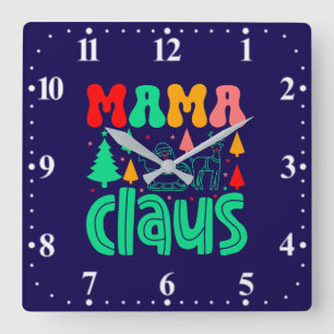 Mama Claus Christmas Design-60097 Vierkante Klok