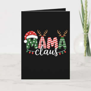 Mama Claus Kerst Santa Hoed Rendier Lichtjes Kaart