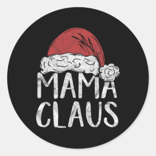 Mama Claus kerstkostume Gift Santa Matching F Ronde Sticker