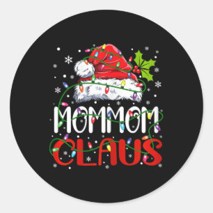 Mama Claus Kerstman Matching Familie Kerstmis Ronde Sticker