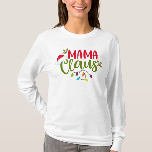 Mama Claus Kerstmis T-shirt (Voorkant)