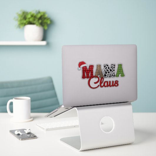 Mama Claus Plaid Pattern-60096 Sticker (Laptop op bureau)