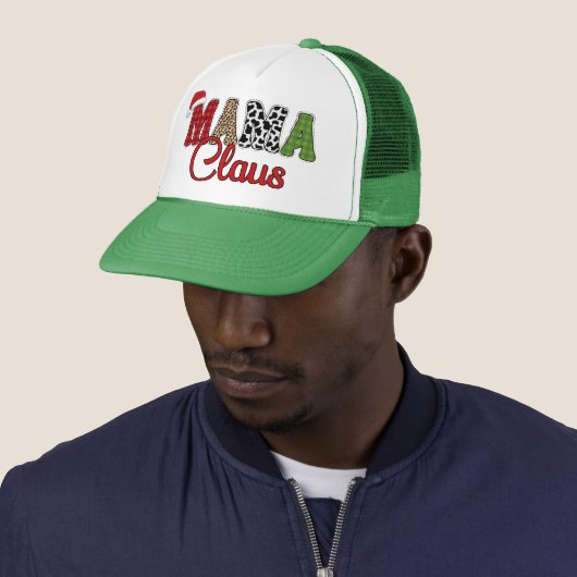 Mama Claus Plaid Pattern-60096 Trucker Pet (In situ)