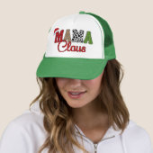 Mama Claus Plaid Pattern-60096 Trucker Pet (In situ)