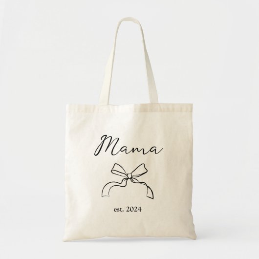 mama | Coquette Black Bow en Script Canvas tas (Voorkant)