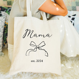 mama Coquette Black Bow en Script Canvas tas