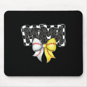 Mama Coquette Bow Game Day Baseball Softbal Cheer Muismat
